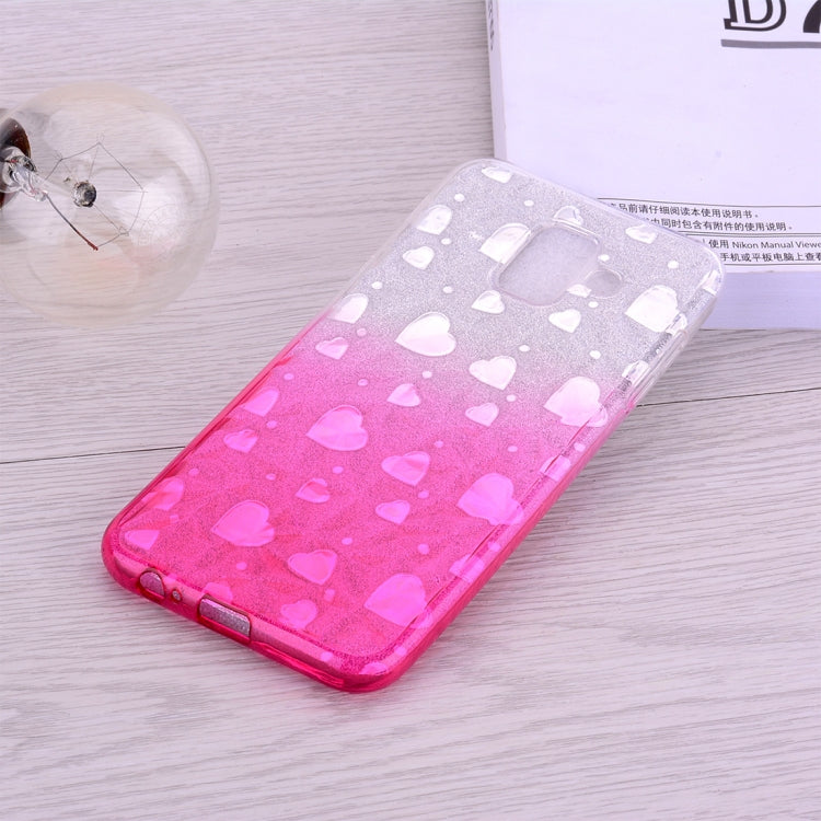 Heart Pattern Diamond Texture TPU Protector Back Cover Case for Galaxy A6 (2018)