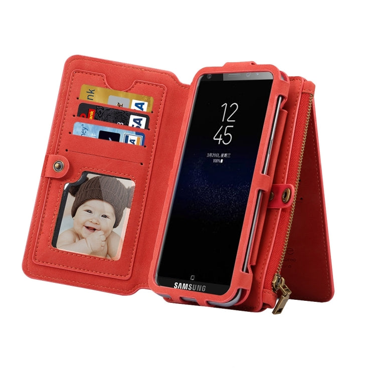 Multi-function Sheep Bar Material Universal Horizontal Flip Case for Galaxy S8 + / G9550 / Galaxy A7 (2017) with Holder & Card Slots & Photo Frame & Hook & Detachable Back Protective Case