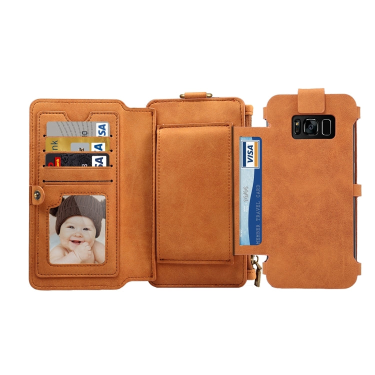 Multi-function Sheep Bar Material Universal Horizontal Flip Case for Galaxy S8 + / G9550 / Galaxy A7 (2017) with Holder & Card Slots & Photo Frame & Hook & Detachable Back Protective Case