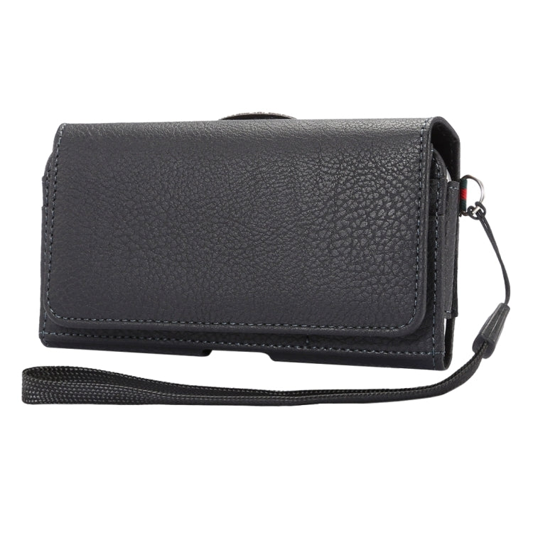 Universal Litchi Texture Vertical Flip Thwartwise PU Leather Case / Waist Bag with Back Splint & Card Slots & 15cm Lanyard for iPhone X & Galaxy S7 & S6 Edge & S6, Huawei P9 & P9 Lite, Sony Xperia Z5, Xiaomi Redmi 4, Size: 14.6 x 7.8 x 1.8 cm