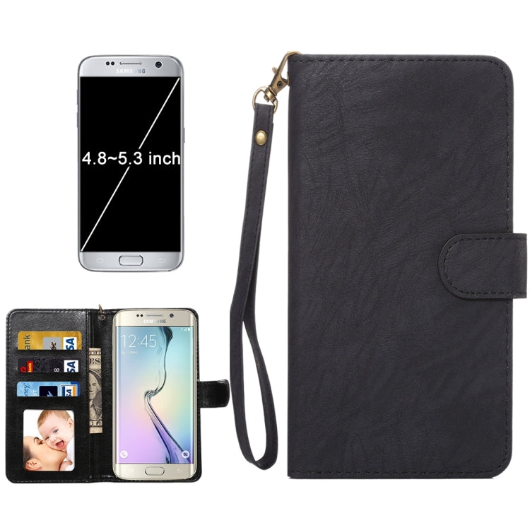 A3 Universal Da Vinci Texture Horizontal Flip Leather Case with Card Slots & Wallet & Photo Frame & Magnetic Buckle & 18cm Lanyard for Galaxy S7 & S6 Edge & S6, iPhone X  & iPhone 7 & 6s & 6, Huawei P9 & P9 Lite & Honor 8, Size: 14.5 x 7.5 x 1.8 cm