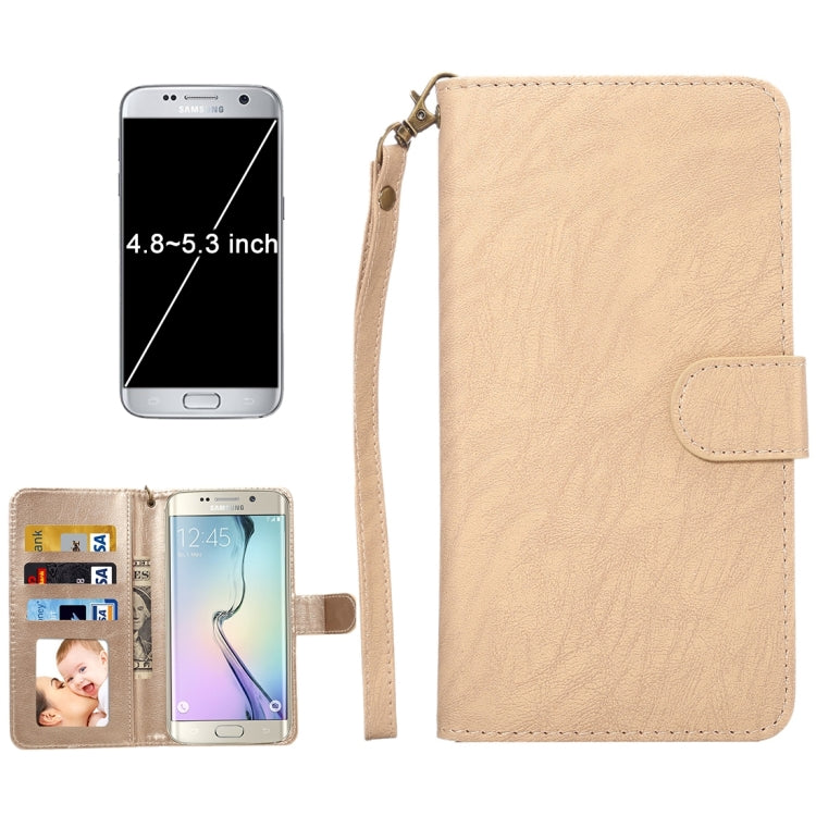 A3 Universal Da Vinci Texture Horizontal Flip Leather Case with Card Slots & Wallet & Photo Frame & Magnetic Buckle & 18cm Lanyard for Galaxy S7 & S6 Edge & S6, iPhone X  & iPhone 7 & 6s & 6, Huawei P9 & P9 Lite & Honor 8, Size: 14.5 x 7.5 x 1.8 cm