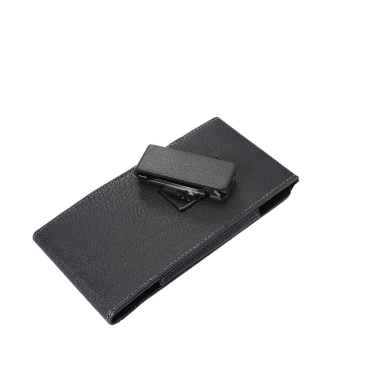 Universal Litchi Texture Vertical Flip Upright PU Leather Case / Waist Bag with Back Splint & Card Slots & 15cm Lanyard for iPhone X & Galaxy S7 & S6, Huawei P9 & Honor 8, Sony Xperia Z5, Xiaomi Redmi 4, Size: 15 x 7.3 x 1.8 cm