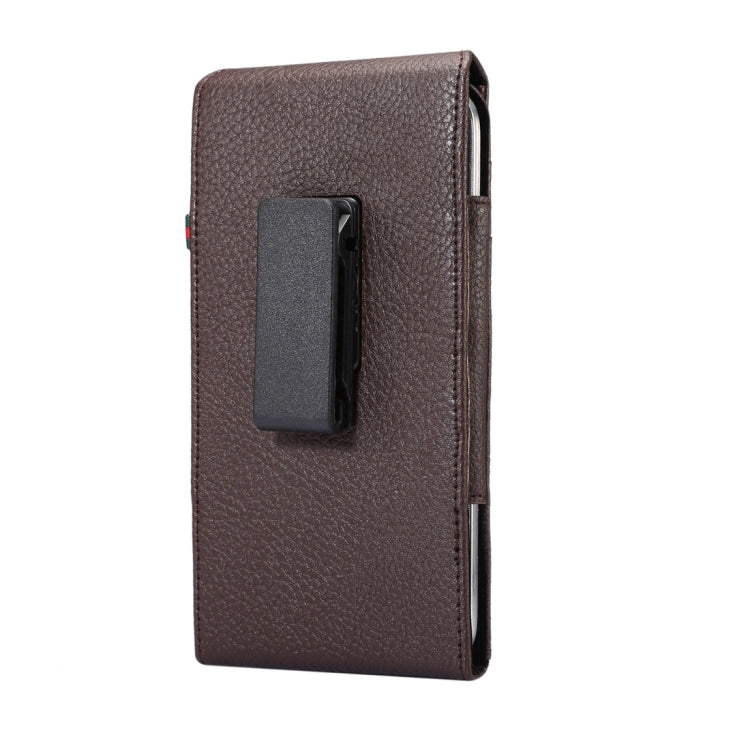 Universal Litchi Texture Vertical Flip Upright PU Leather Case / Waist Bag with Back Splint & Card Slots & 15cm Lanyard for iPhone X & Galaxy S7 & S6, Huawei P9 & Honor 8, Sony Xperia Z5, Xiaomi Redmi 4, Size: 15 x 7.3 x 1.8 cm