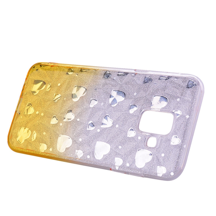 Heart Pattern Diamond Texture TPU Protector Back Cover Case for Galaxy A6+ (2018)