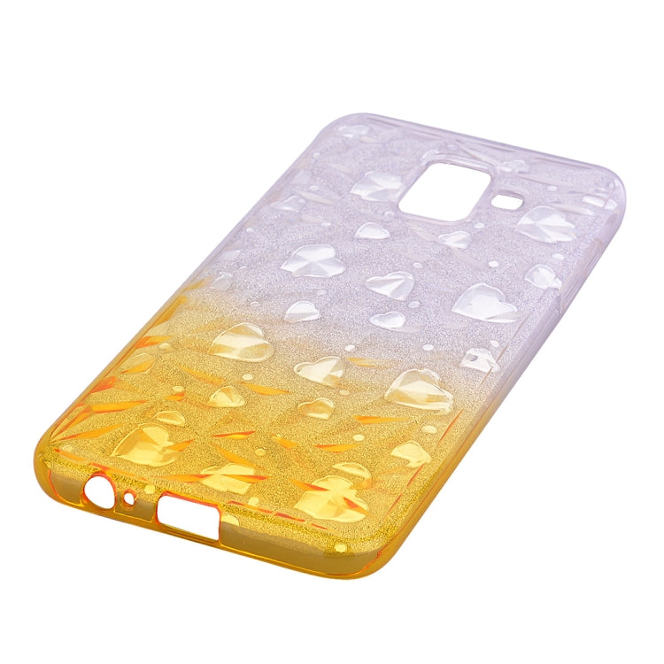 Heart Pattern Diamond Texture TPU Protector Back Cover Case for Galaxy A6+ (2018)