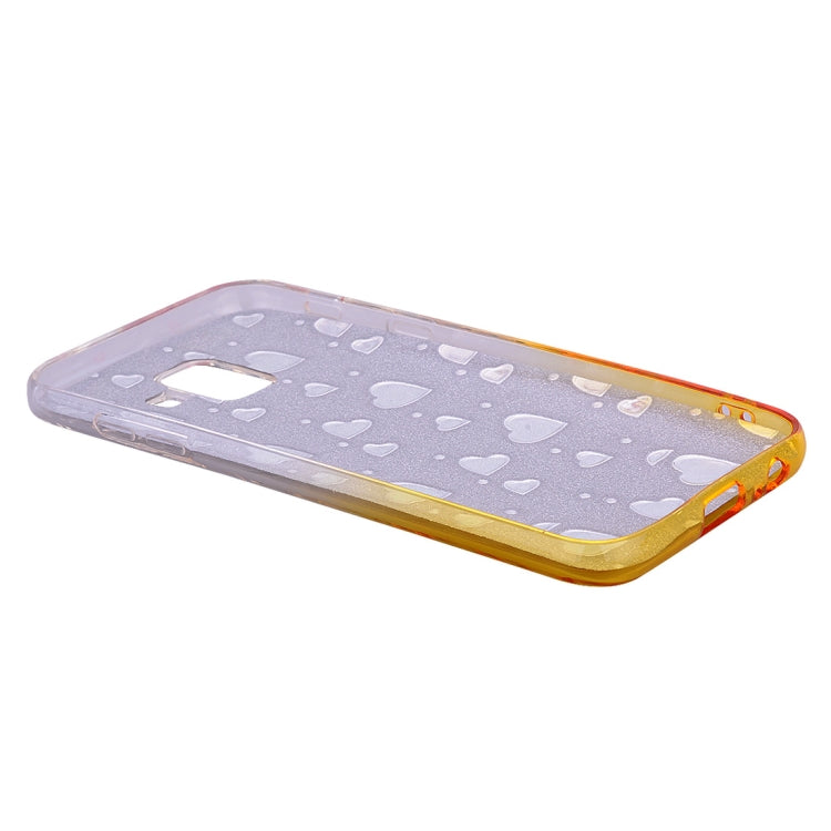 Heart Pattern Diamond Texture TPU Protector Back Cover Case for Galaxy A6+ (2018)