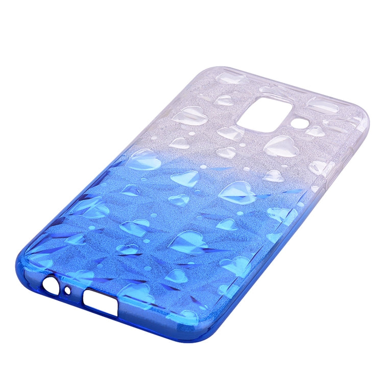 Heart Pattern Diamond Texture TPU Protector Back Cover Case for Galaxy A6+ (2018)