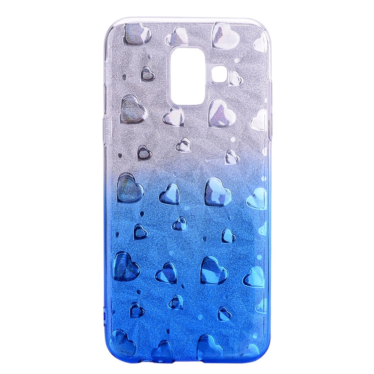 Heart Pattern Diamond Texture TPU Protector Back Cover Case for Galaxy A6+ (2018)