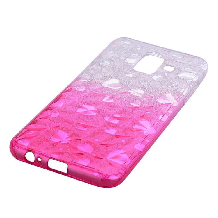 Heart Pattern Diamond Texture TPU Protector Back Cover Case for Galaxy A6+ (2018)