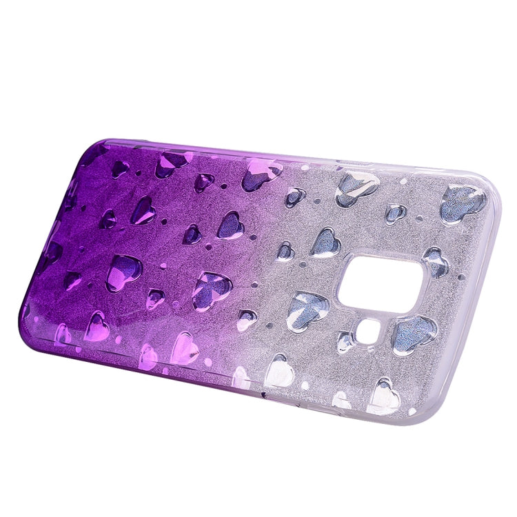 Heart Pattern Diamond Texture TPU Protector Back Cover Case for Galaxy A6+ (2018)