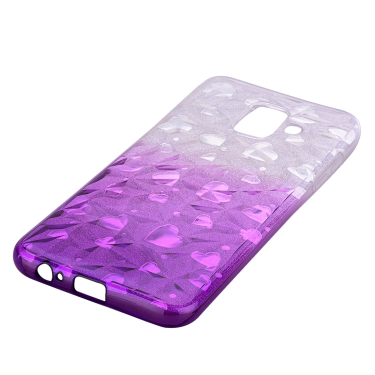 Heart Pattern Diamond Texture TPU Protector Back Cover Case for Galaxy A6+ (2018)