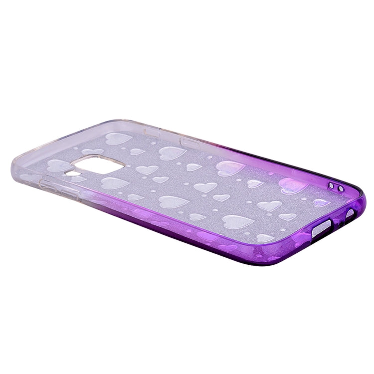 Heart Pattern Diamond Texture TPU Protector Back Cover Case for Galaxy A6+ (2018)