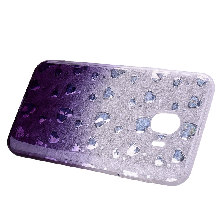 Heart Pattern Diamond Texture TPU Protector Back Cover Case for Galaxy J4 (2018)