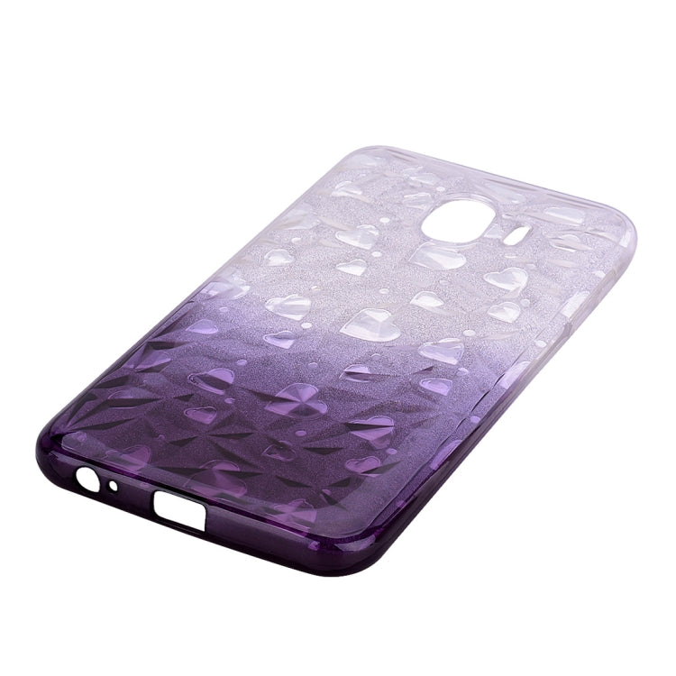 Heart Pattern Diamond Texture TPU Protector Back Cover Case for Galaxy J4 (2018)