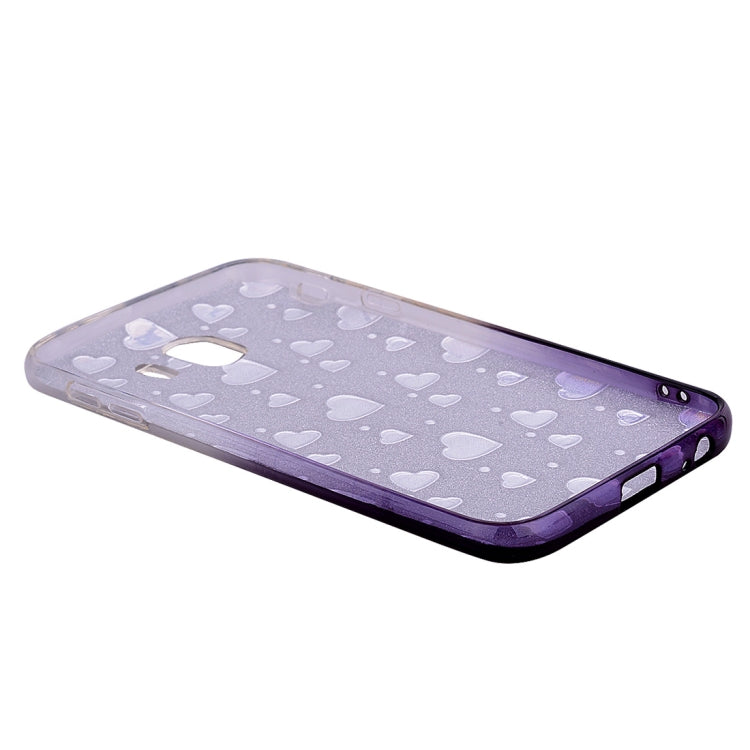 Heart Pattern Diamond Texture TPU Protector Back Cover Case for Galaxy J4 (2018)