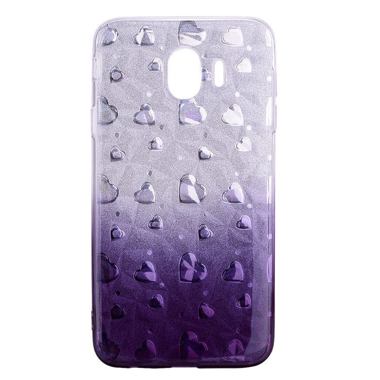 Heart Pattern Diamond Texture TPU Protector Back Cover Case for Galaxy J4 (2018)