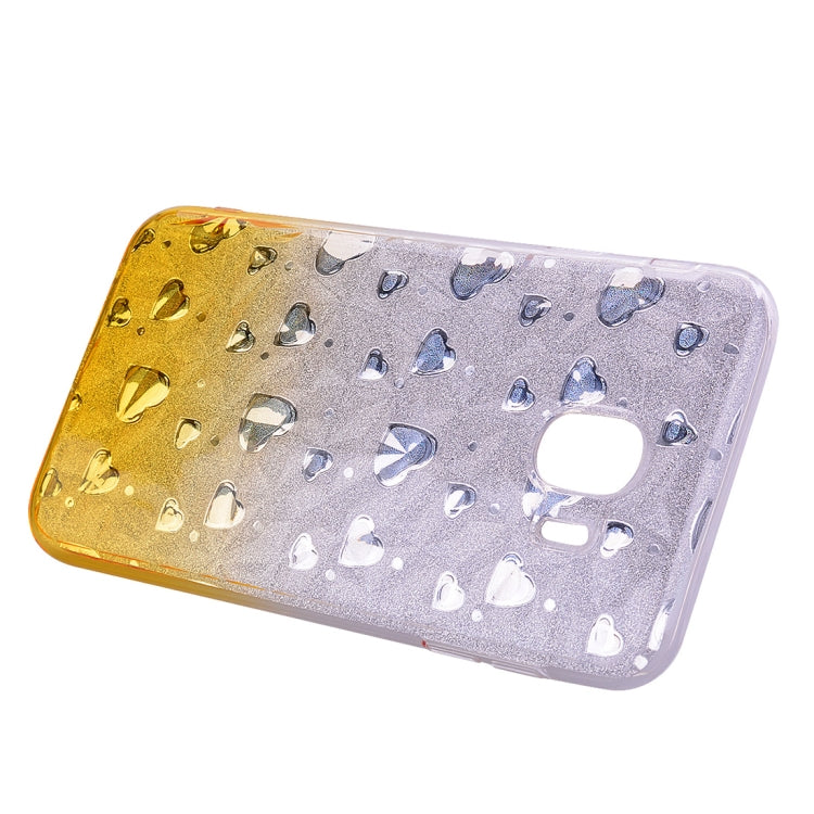 Heart Pattern Diamond Texture TPU Protector Back Cover Case for Galaxy J4 (2018)