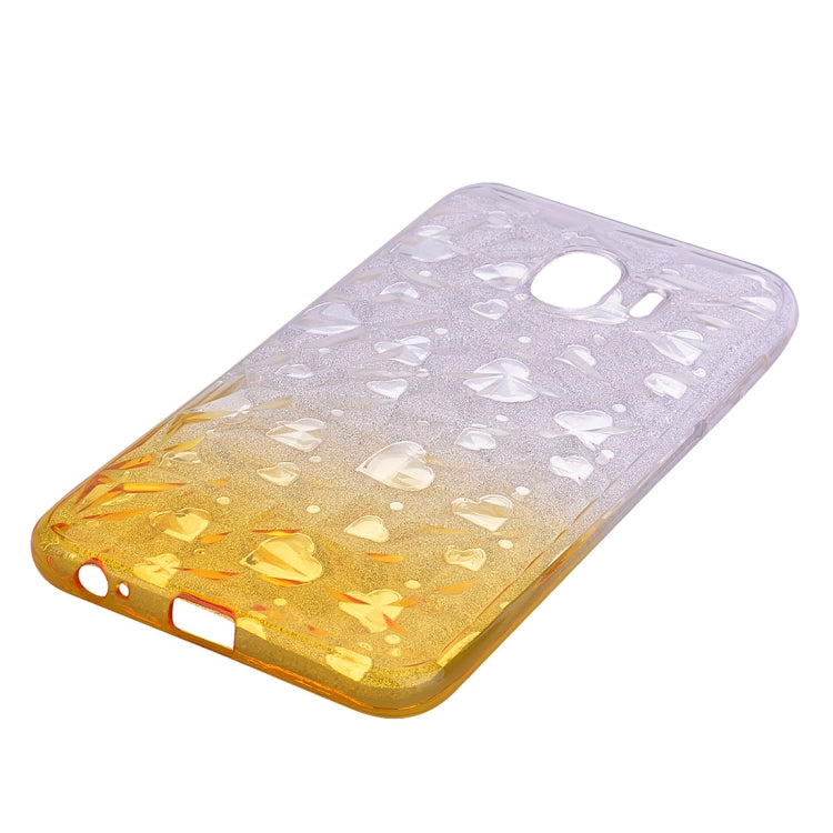 Heart Pattern Diamond Texture TPU Protector Back Cover Case for Galaxy J4 (2018)