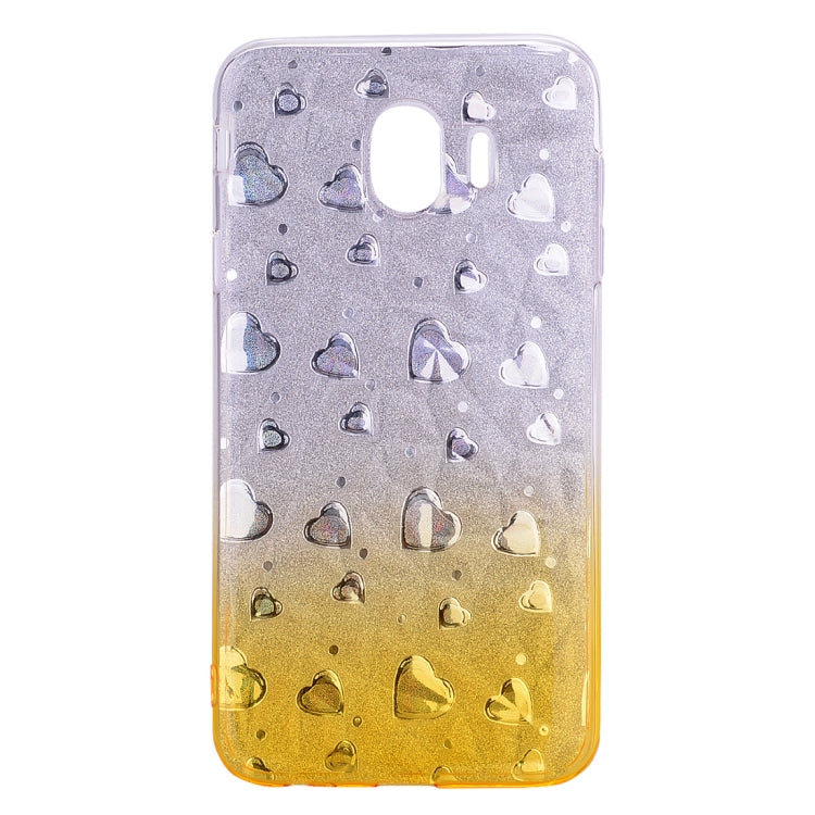 Heart Pattern Diamond Texture TPU Protector Back Cover Case for Galaxy J4 (2018)