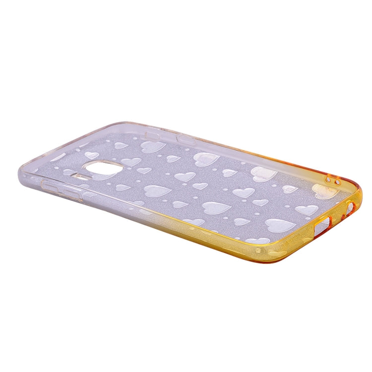 Heart Pattern Diamond Texture TPU Protector Back Cover Case for Galaxy J4 (2018)