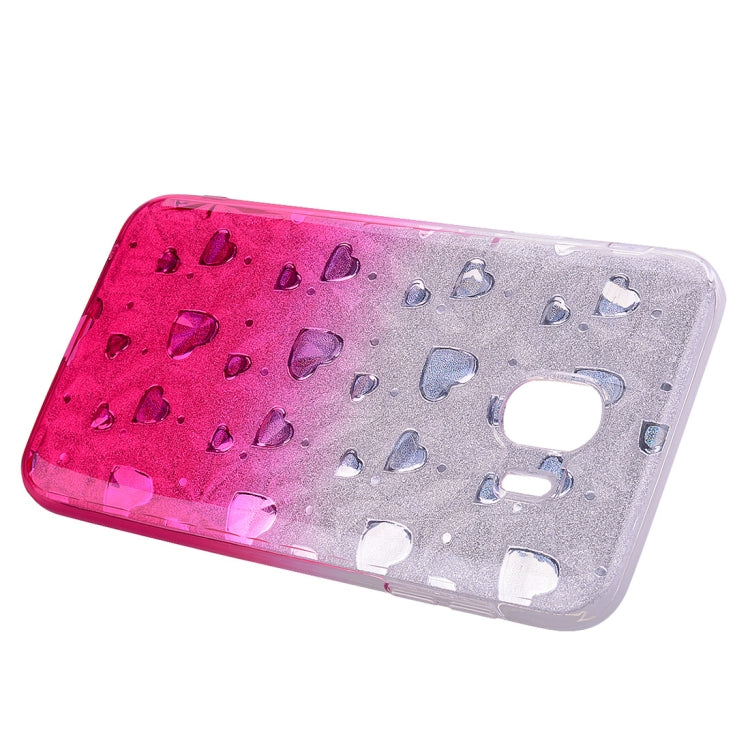 Heart Pattern Diamond Texture TPU Protector Back Cover Case for Galaxy J4 (2018)