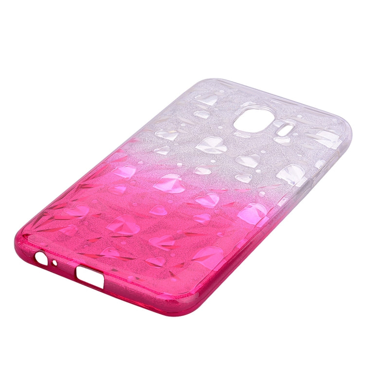 Heart Pattern Diamond Texture TPU Protector Back Cover Case for Galaxy J4 (2018)