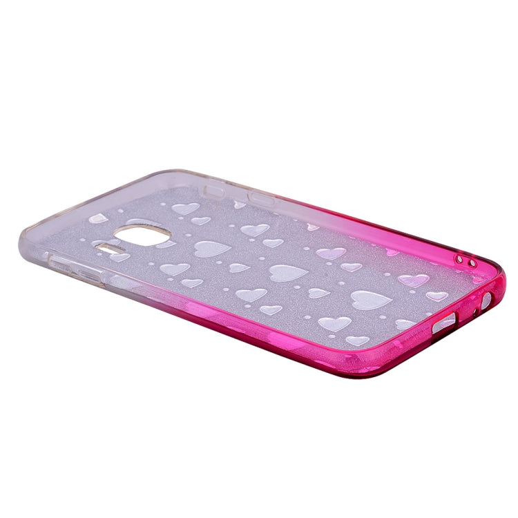 Heart Pattern Diamond Texture TPU Protector Back Cover Case for Galaxy J4 (2018)
