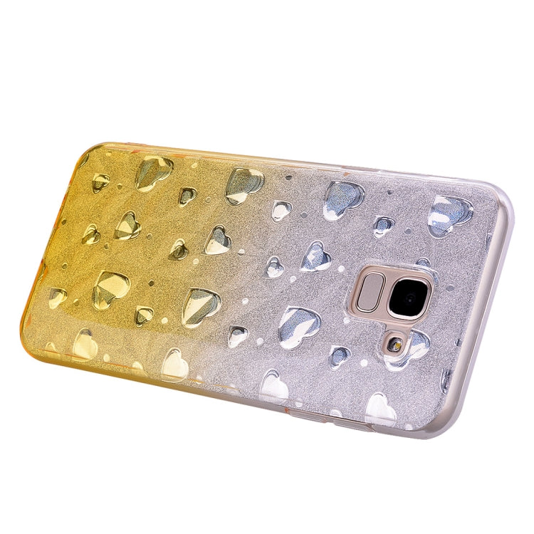 Heart Pattern Diamond Texture TPU Protector Back Cover Case for Galaxy J6 (2018)