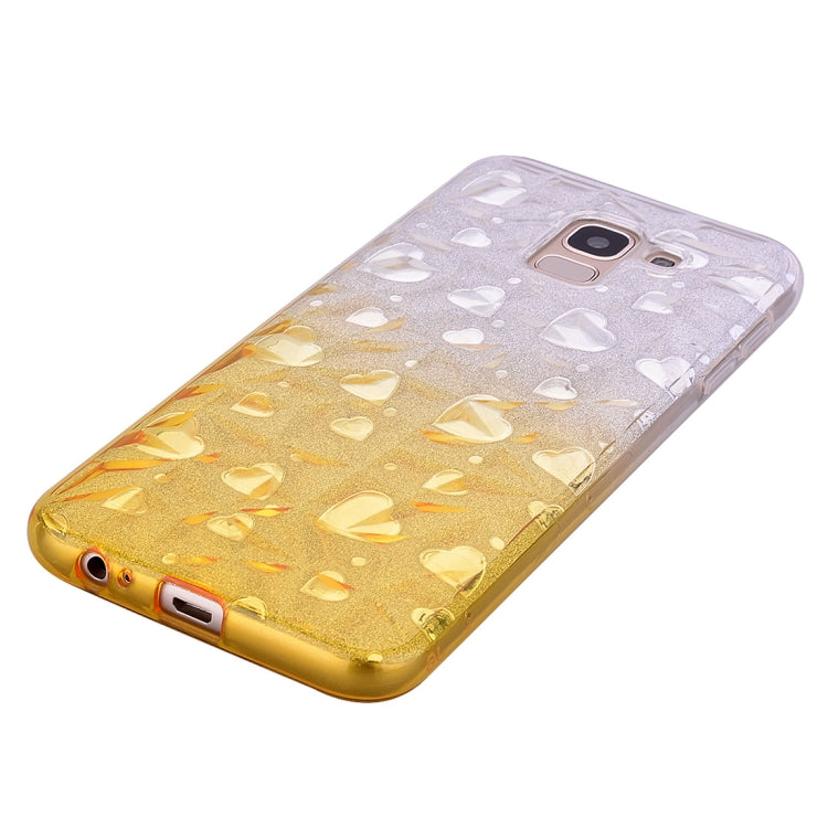 Heart Pattern Diamond Texture TPU Protector Back Cover Case for Galaxy J6 (2018)