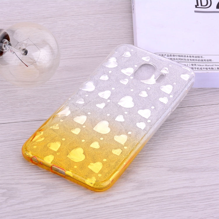 Heart Pattern Diamond Texture TPU Protector Back Cover Case for Galaxy J6 (2018)