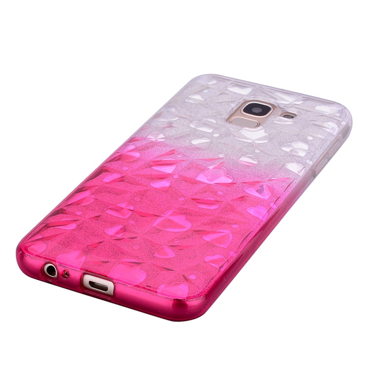Heart Pattern Diamond Texture TPU Protector Back Cover Case for Galaxy J6 (2018)