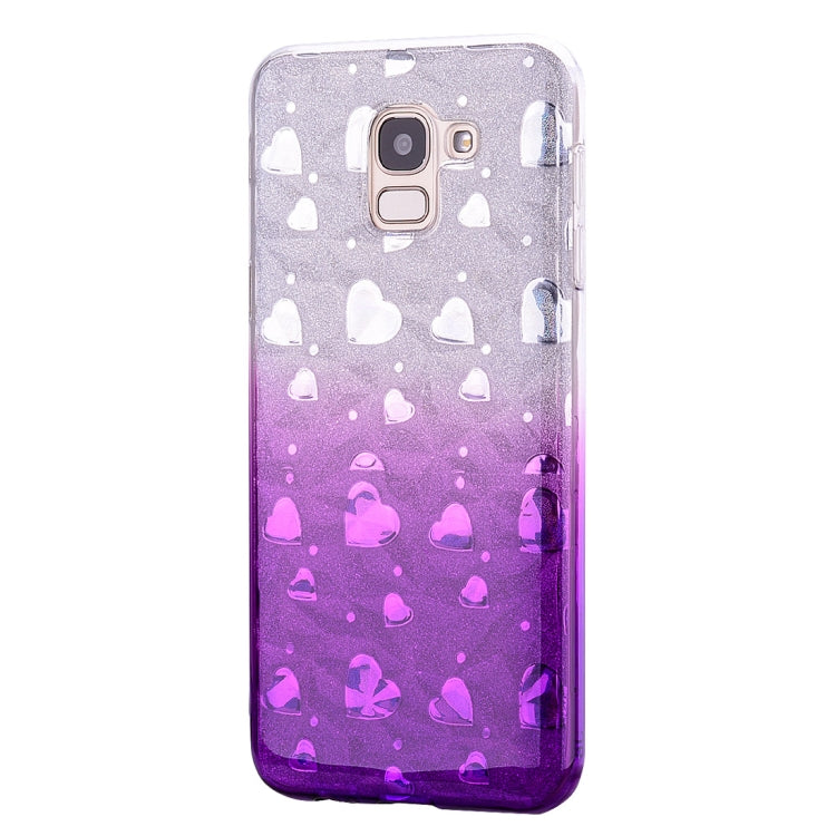 Heart Pattern Diamond Texture TPU Protector Back Cover Case for Galaxy J6 (2018)