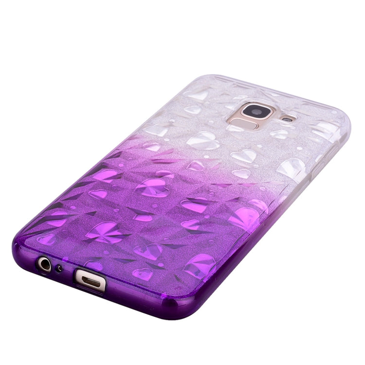 Heart Pattern Diamond Texture TPU Protector Back Cover Case for Galaxy J6 (2018)
