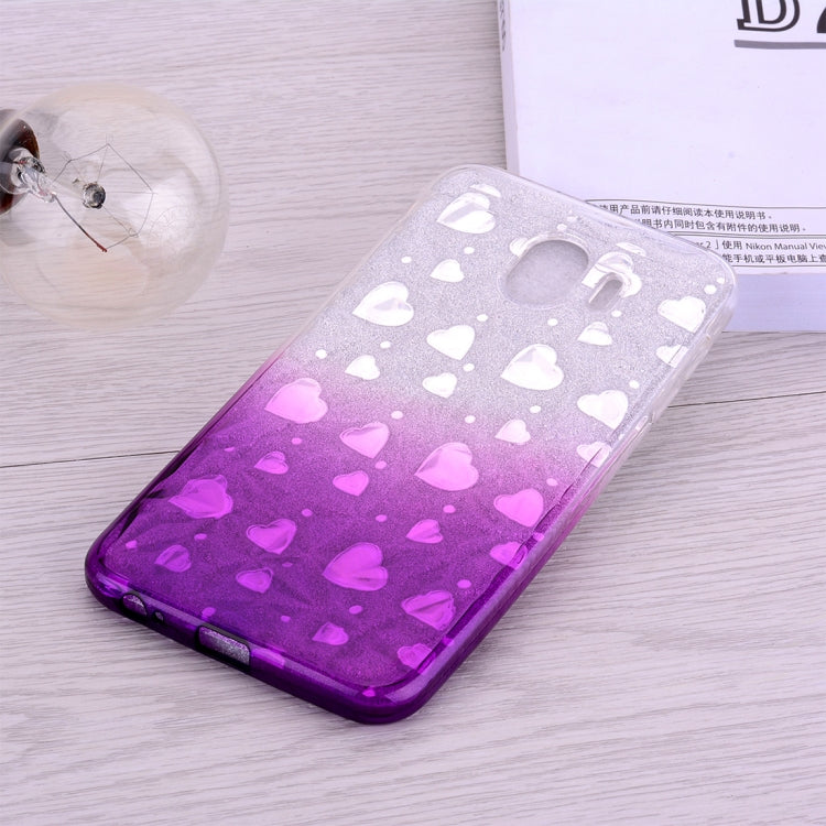 Heart Pattern Diamond Texture TPU Protector Back Cover Case for Galaxy J6 (2018)