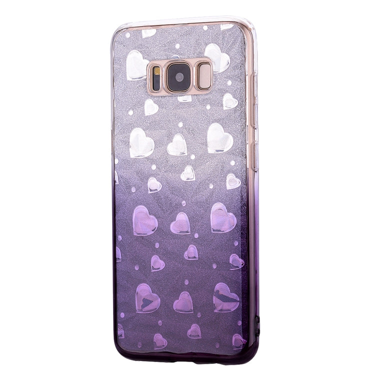 Heart Pattern Diamond Texture TPU Protector Back Cover Case for Galaxy S8