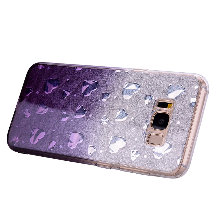 Heart Pattern Diamond Texture TPU Protector Back Cover Case for Galaxy S8
