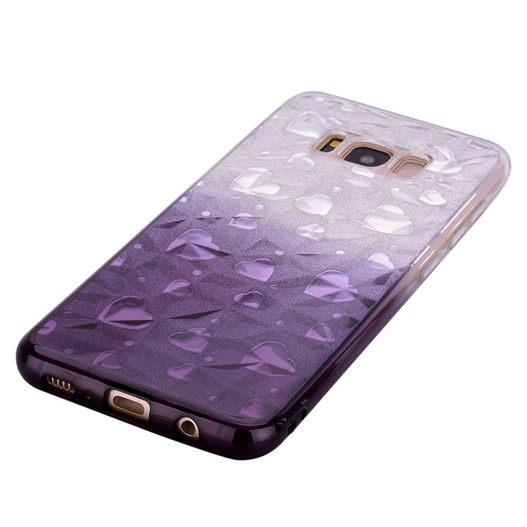Heart Pattern Diamond Texture TPU Protector Back Cover Case for Galaxy S8