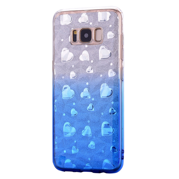 Heart Pattern Diamond Texture TPU Protector Back Cover Case for Galaxy S8