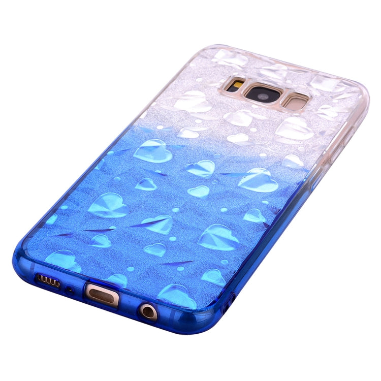 Heart Pattern Diamond Texture TPU Protector Back Cover Case for Galaxy S8