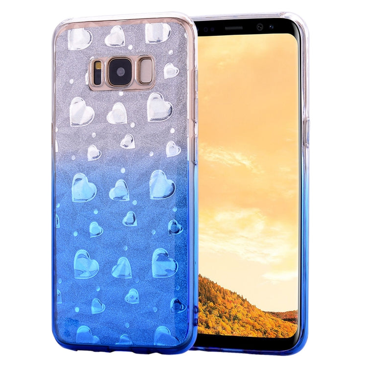 Heart Pattern Diamond Texture TPU Protector Back Cover Case for Galaxy S8