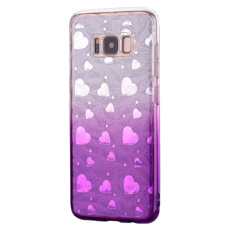 Heart Pattern Diamond Texture TPU Protector Back Cover Case for Galaxy S8