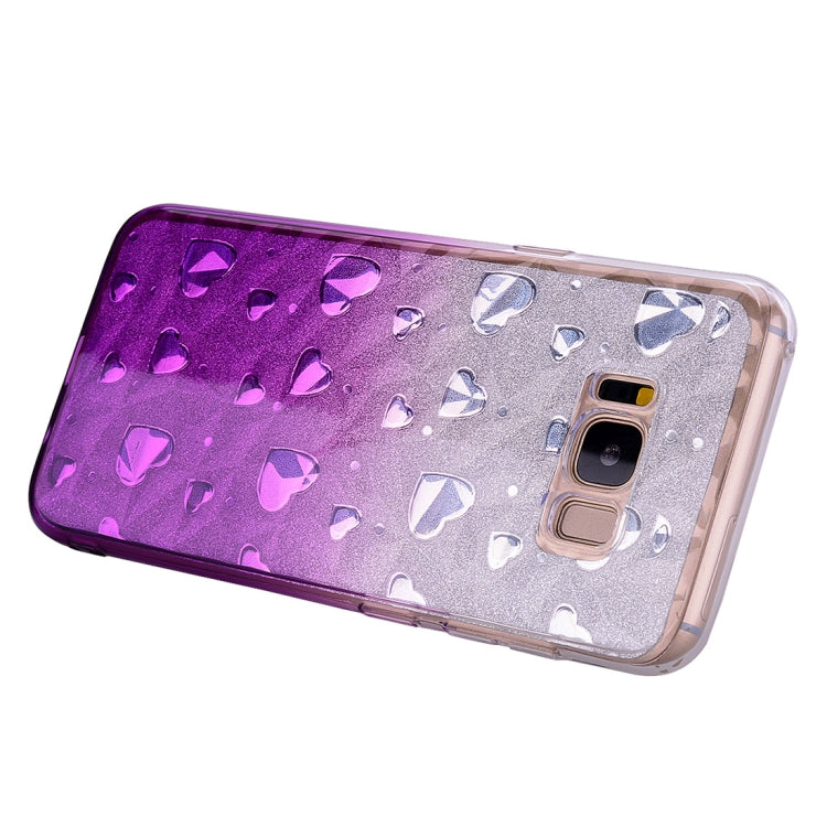 Heart Pattern Diamond Texture TPU Protector Back Cover Case for Galaxy S8