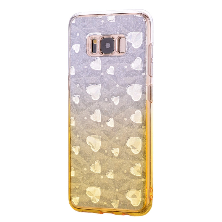 Heart Pattern Diamond Texture TPU Protector Back Cover Case for Galaxy S8+ / G955