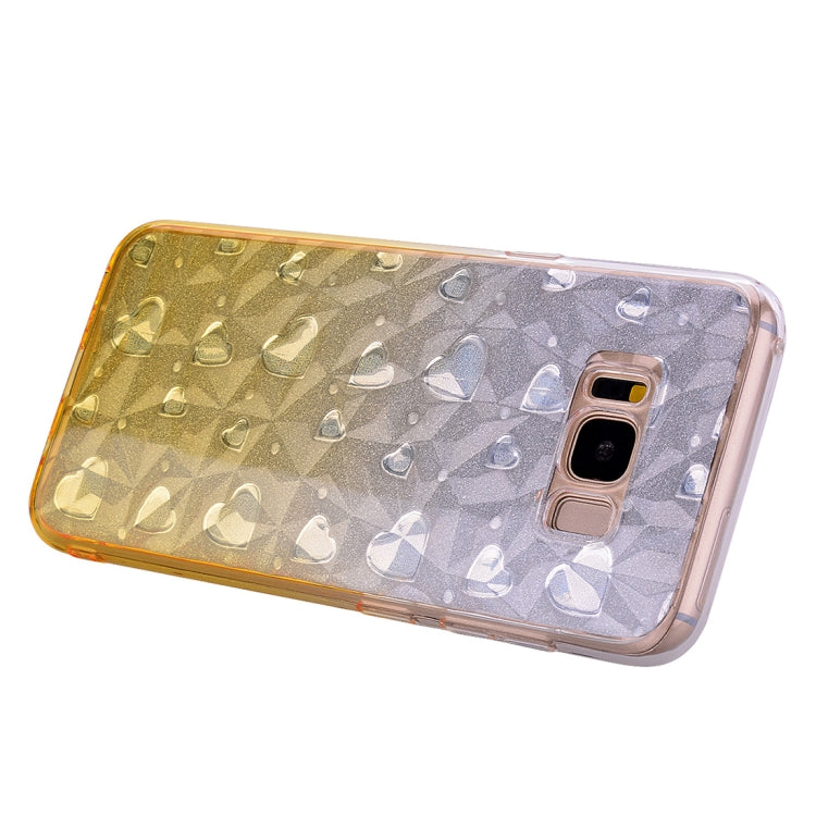 Heart Pattern Diamond Texture TPU Protector Back Cover Case for Galaxy S8+ / G955