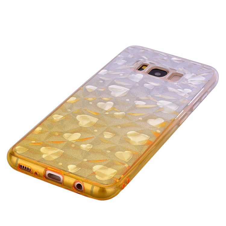 Heart Pattern Diamond Texture TPU Protector Back Cover Case for Galaxy S8+ / G955