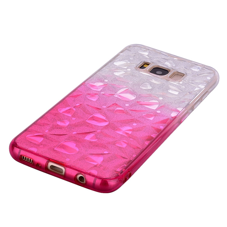 Heart Pattern Diamond Texture TPU Protector Back Cover Case for Galaxy S8+ / G955