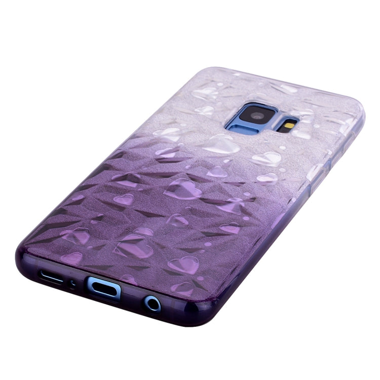 Heart Pattern Diamond Texture TPU Protector Back Cover Case for Galaxy S9