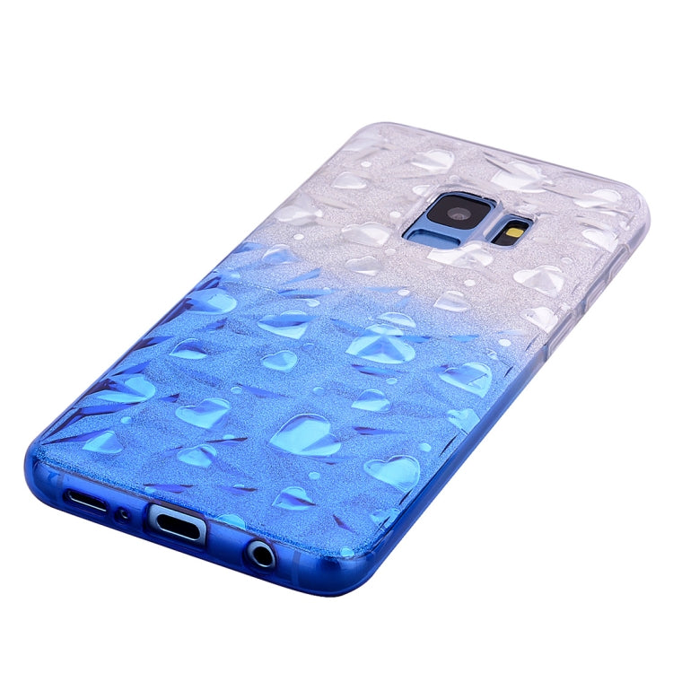 Heart Pattern Diamond Texture TPU Protector Back Cover Case for Galaxy S9