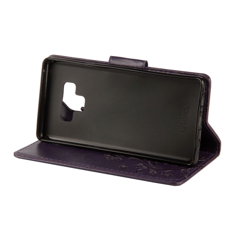 Embossed Butterfly Pattern Horizontal Flip Leather Case with Card Slot & Holder & Wallet & Lanyard For Galaxy Note9